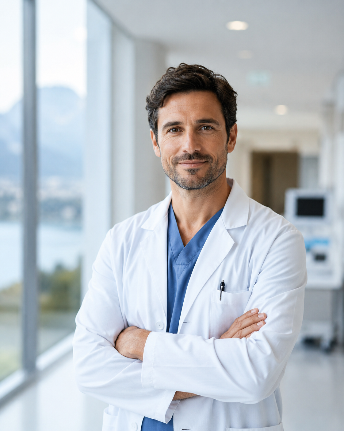 Arzt in moderner klinischer Umgebung